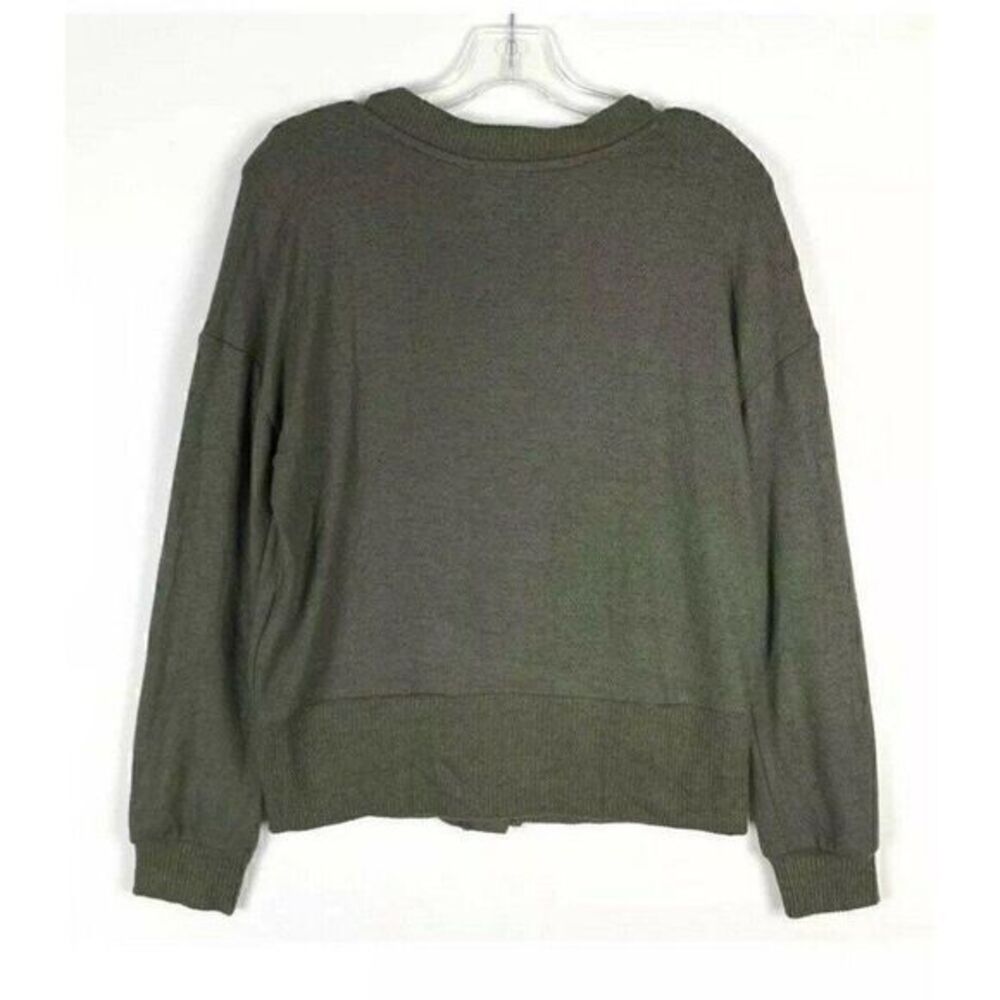 Green Snap-Front Hacci Cardigan Sweater Top Small‎ - Picture 3 of 4
